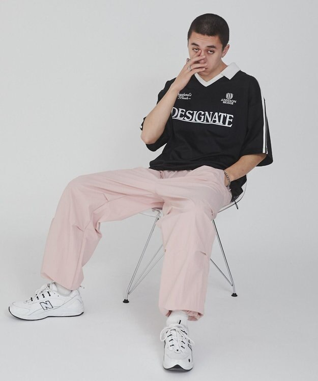 WEGO 【ウエストゴム/撥水/洗濯機可】ナイロンイージーパンツ ピンク