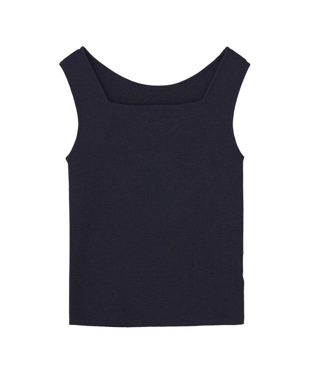 YECCA VECCA 2wayスクエアノースリーブニット Navy