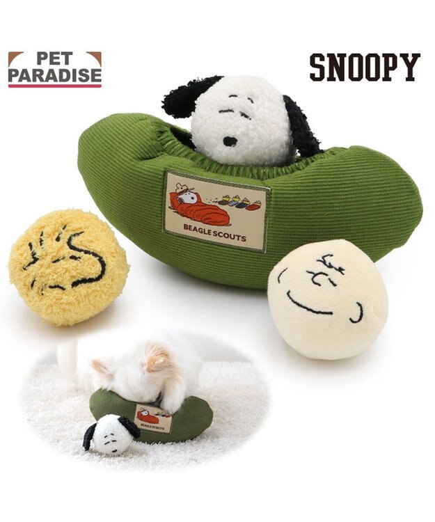 PET PARADISE スヌーピー シュラフ ボールトイ カーキ
