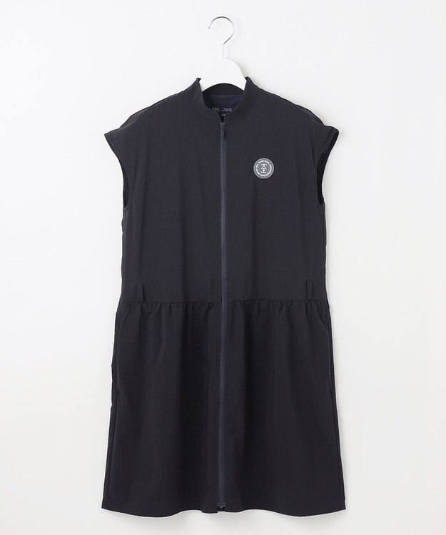 23区GOLF 【WOMEN】フロントジッパーで着脱便利！ベルト付きワンピース ネイビー系