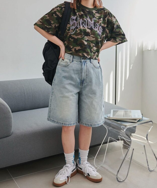 WEGO ラインストーンショートT 柄1