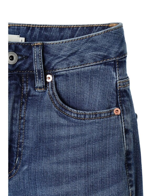 earth music&ecology セルフカットフレアデニムパンツ Medium Indigo