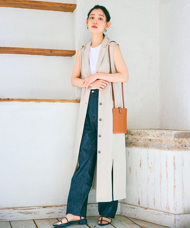 woadblue ＜坪田あさみさんコラボ＞RIGID HIGH RISE（BLACK） ハイライズストレートパンツ BLACK