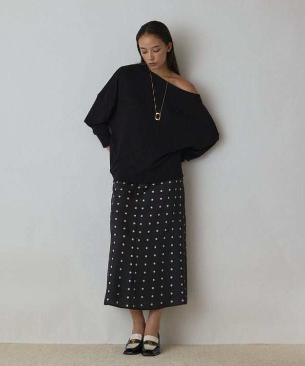 GRACE CONTINENTAL ドットスカート ブラック