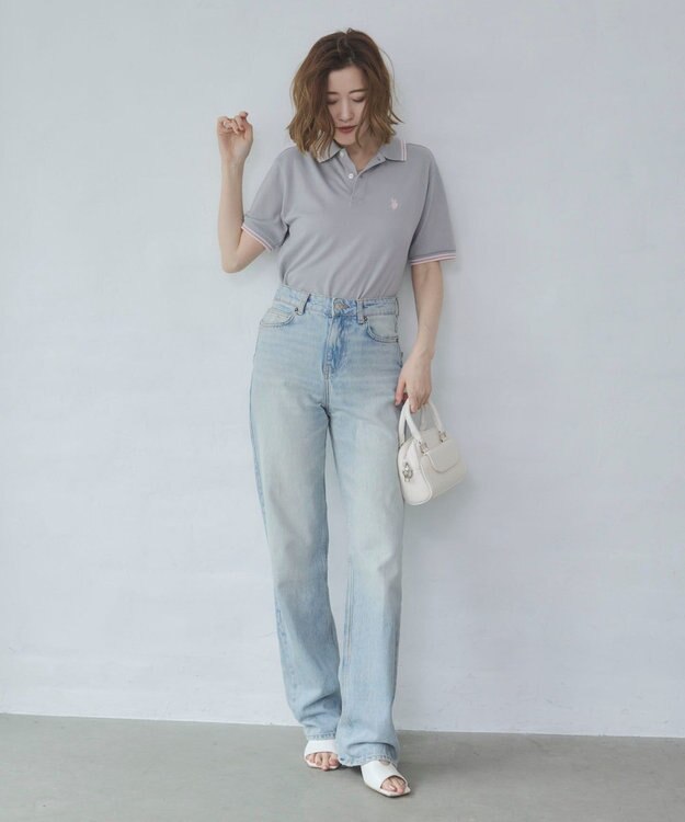 WEGO 【26年春夏新カラー登場/ユニセックス着用ITEM/SMLサイズ展開】U.S. POLO ASSN.別注ラインポロシャツ グレー