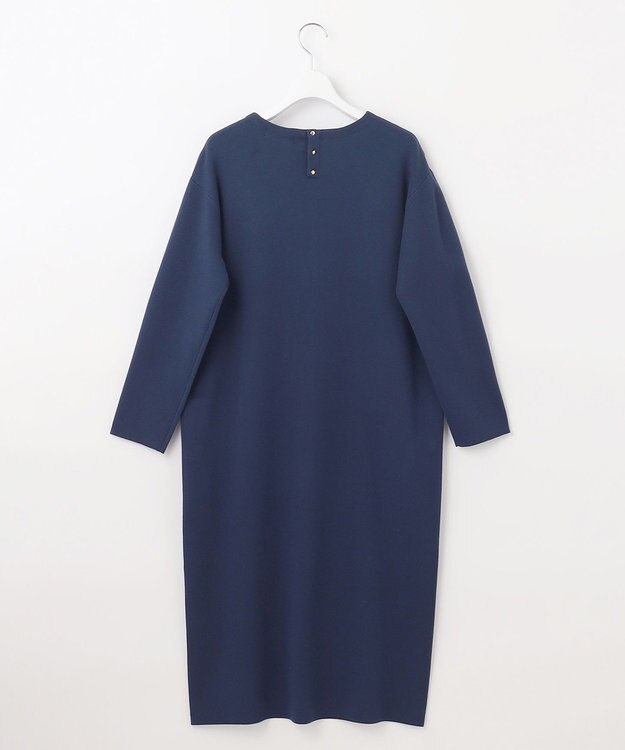J.PRESS LADIES 【洗える】VIS/PE MILANO ニット ワンピース ダルブルー系