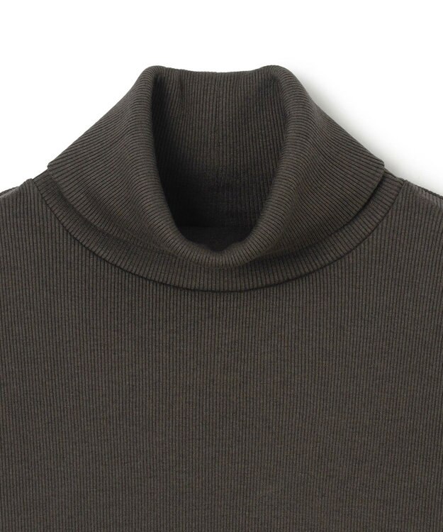BEIGE， 【BEIGE,ecru/WEB限定・洗える】RIB TOPS /  コットンシルクハイネックトップス Khaki