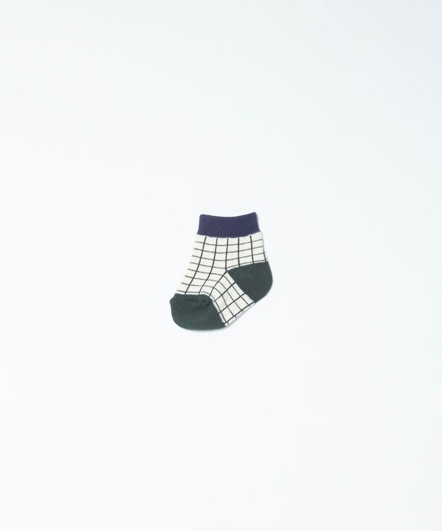 TRICOTE CHECK STRIPE SOCKS SET OF 2 / BABYSOCKS 2piece  (BABY) 05BOY