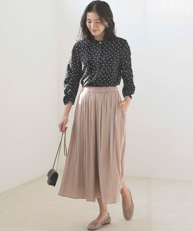 組曲 ドットジョーゼットプリント ブラウス ブラック系5