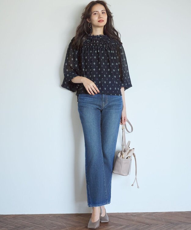 23区 S 【SLOW/一部店舗限定】スリット ストレート デニム ブルー系