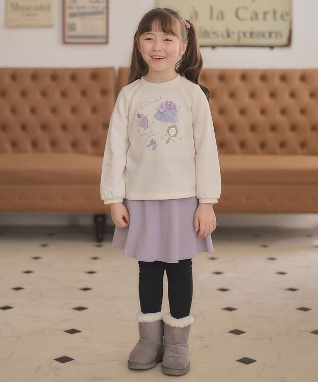 ANY KIDS 【らくっトレーナー】裏毛プリンセスデザイン トレーナー エクリュ