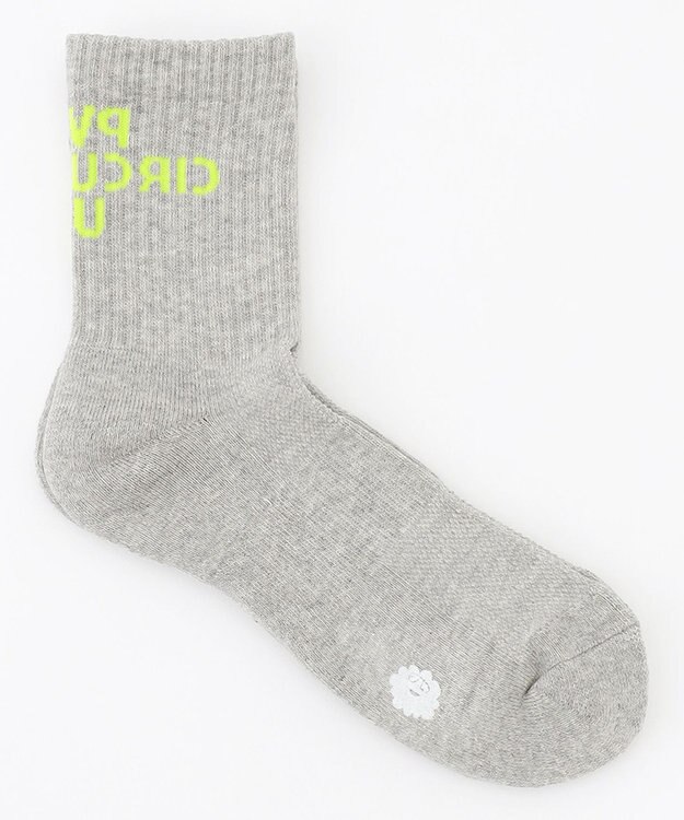 PW CIRCULUS 【MEN】【土踏まずをサポート】ロゴ ミドルソックス ライトグレー