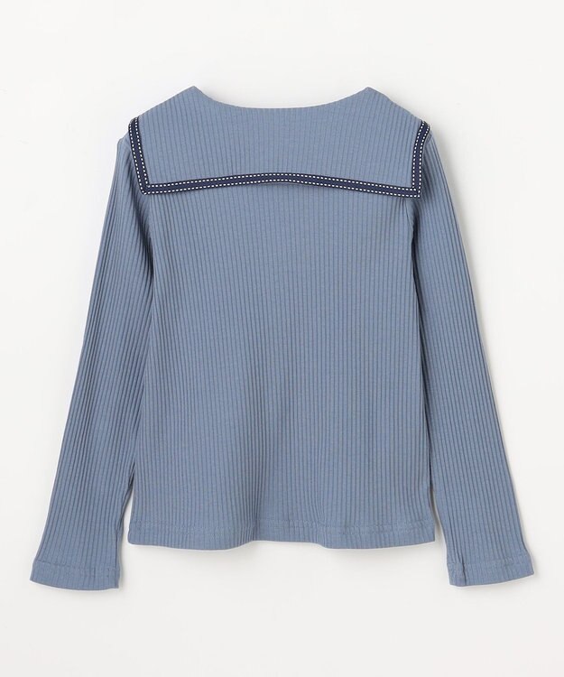 組曲 KIDS 【110-140㎝】 セーラーカラー リブトップス サックスブルー