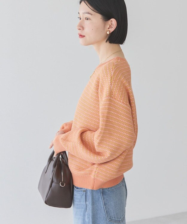 AMERICAN HOLIC Ｍｉｘ編み地ニットプルオーバー Orange