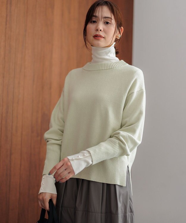 組曲 【WEB限定色あり】ELENA タートルネック ニット パールホワイト系