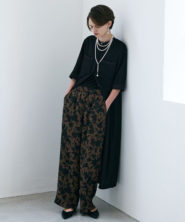 ICB FluidBackSatin シャツワンピース ブラック