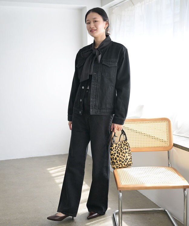 woadblue NOERIE -ノエリエ- / ノーカラーデニムジャケット BLACK