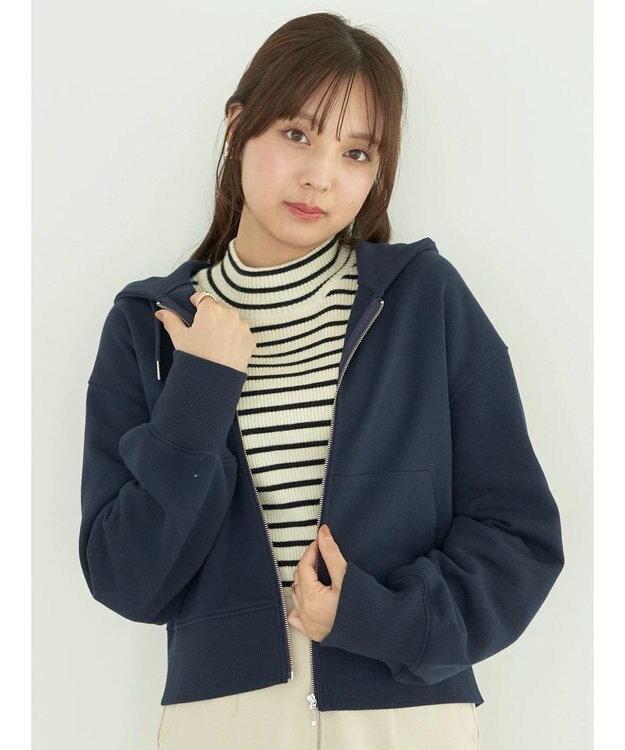 earth music&ecology 裏毛ＺＩＰパーカー Navy