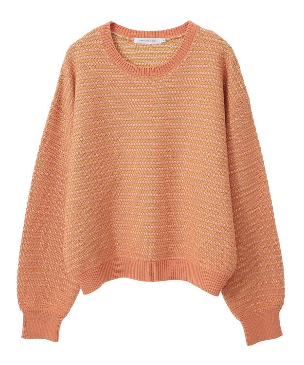AMERICAN HOLIC Ｍｉｘ編み地ニットプルオーバー Orange