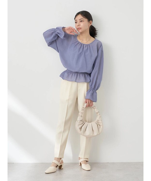 earth music&ecology 接触冷感テーパードパンツ Off White