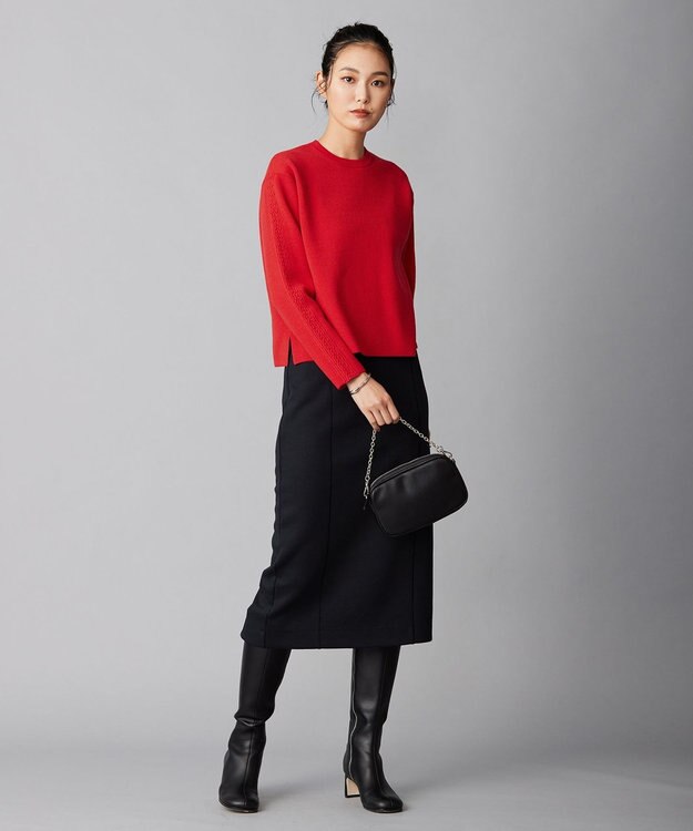 ICB 【洗える】 MIZUHIKI ニットプルオーバー レッド系