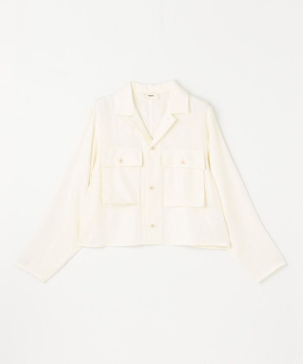 NAVE 【ReNAVE・セットアップ可/洗える/UVケア/接触冷感】フィブリルシャンブレー オープンカラーシャツ アイボリー系