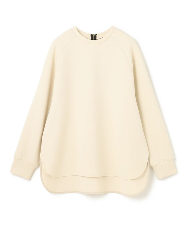 UNFILO L 【野呂佳代さん着用】BEAUTY FORM JERSEY バックZIPプルオーバー クリーム