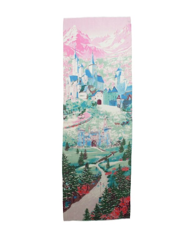 MOONBAT Hanato(ハナト) シルクウールストール ノイシュヴァンシュタイン城／幅60cm ピンク