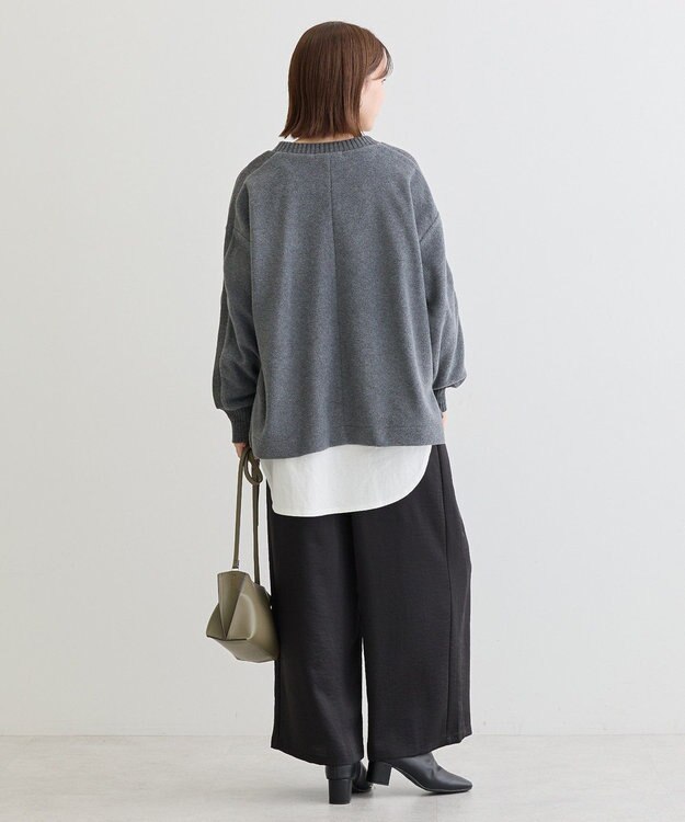 Green Parks フリース袖リブドッキングプルオーバーⅡ Gray