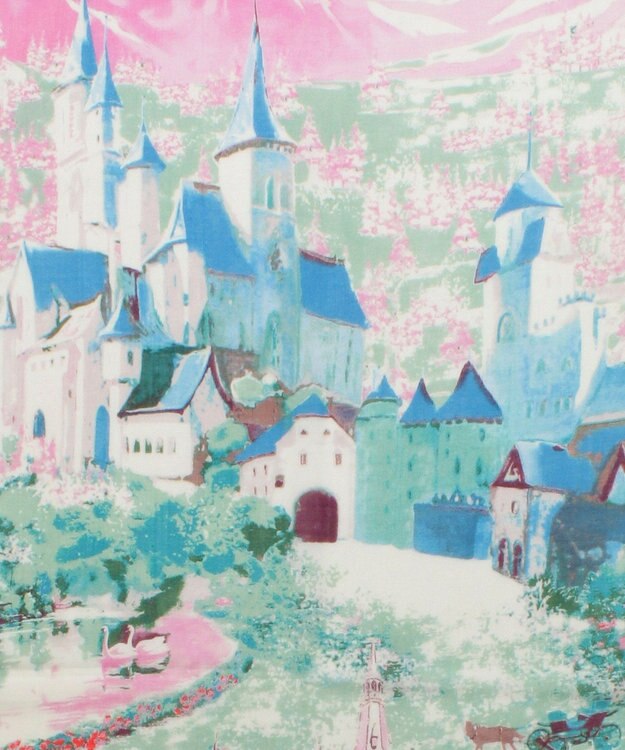 MOONBAT Hanato(ハナト) シルクウールストール ノイシュヴァンシュタイン城／幅60cm ピンク