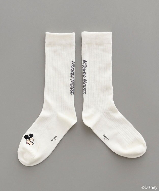 earth music&ecology 【予約】Disney/アソート刺繍入り靴下 チャコールグレー