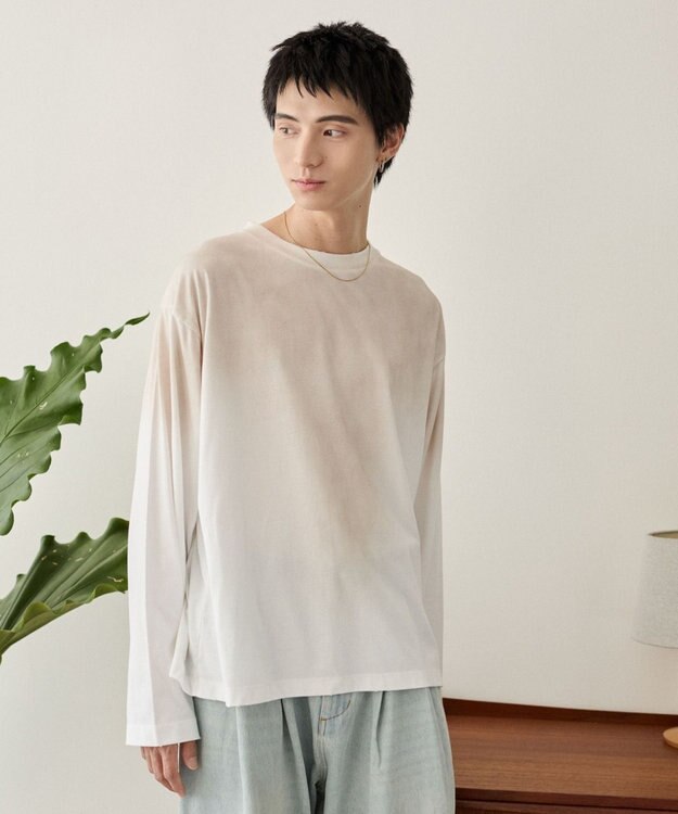 WEGO ルーズスプレーT（長袖） オフホワイト