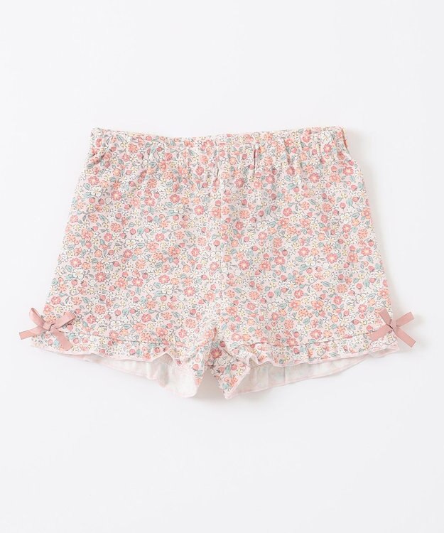 ANY KIDS 無地/総柄 1分丈スパッツ ピンク（花柄）