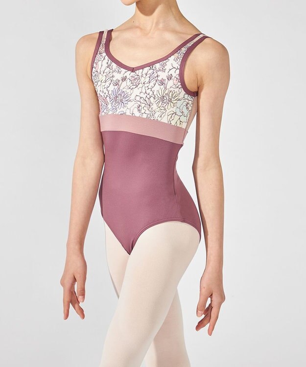 Chacott ノースリーブレオタード グレイッシュライラック