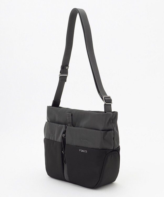 Y'SACCS ドローストリング コンビカラーショルダー ダークグレー