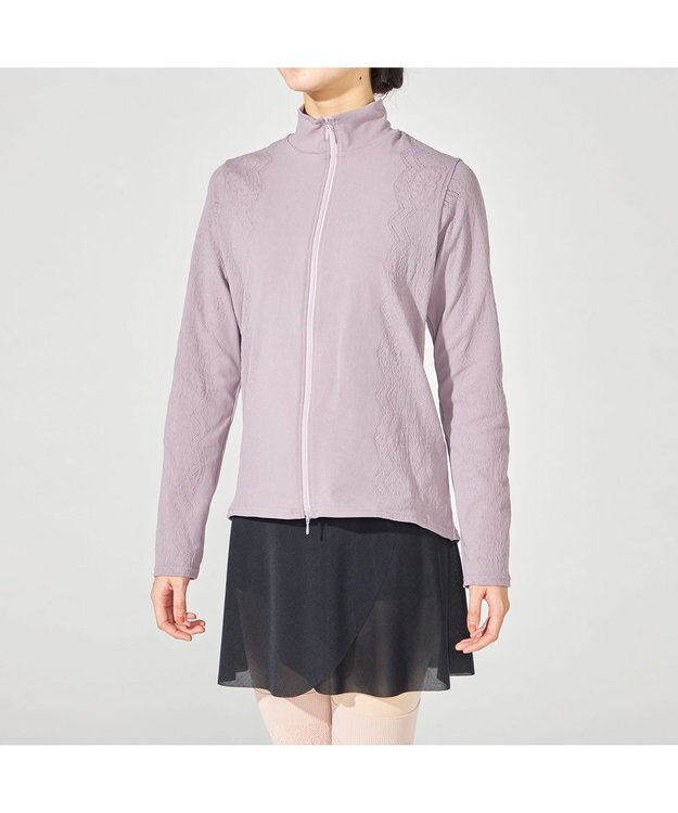 Chacott 【ノーソーイングニット】ハイネックニットジャケット アッシュグレー