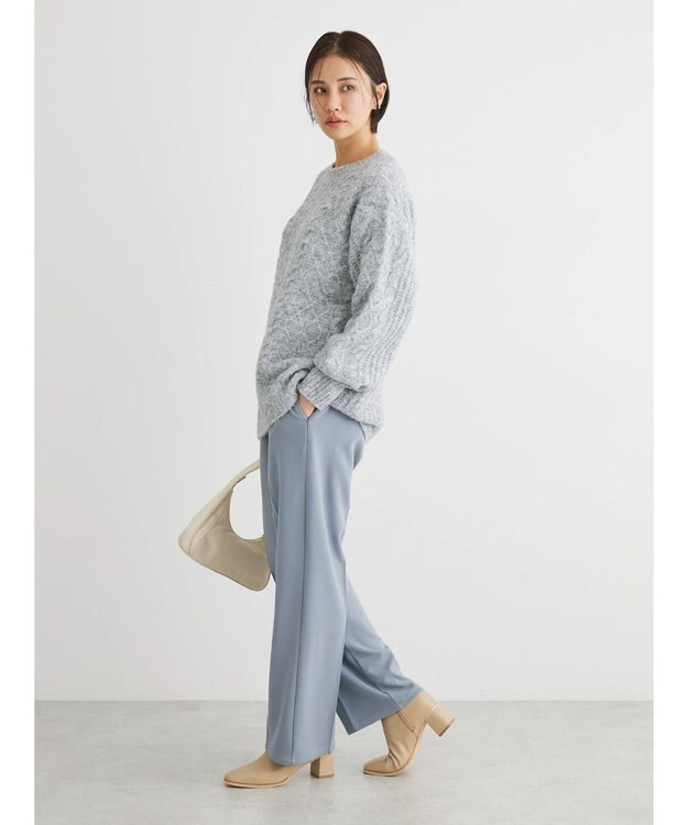 Green Parks フェアリーＭｉｘケーブルニットプルオーバー Gray