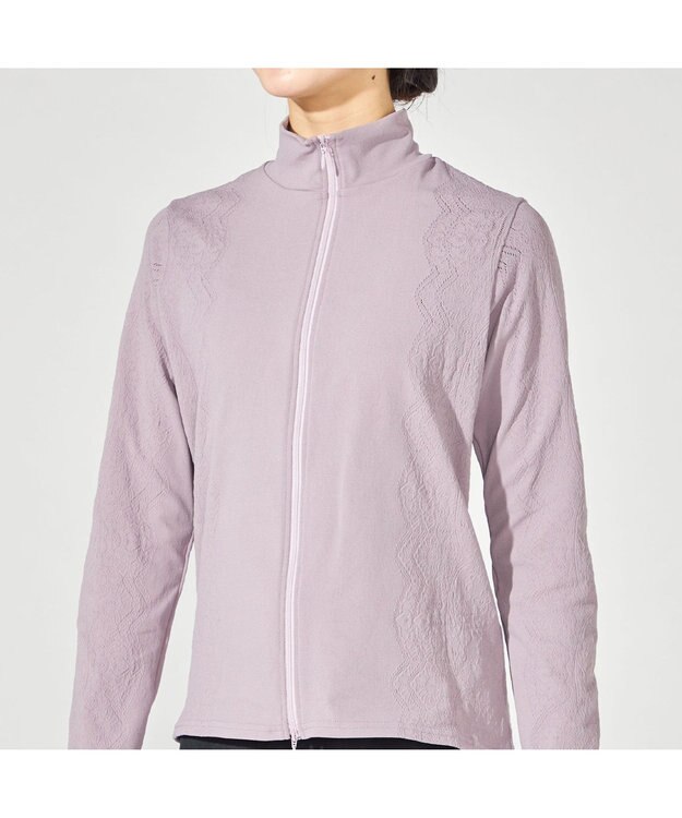 Chacott 【ノーソーイングニット】ハイネックニットジャケット アッシュグレー