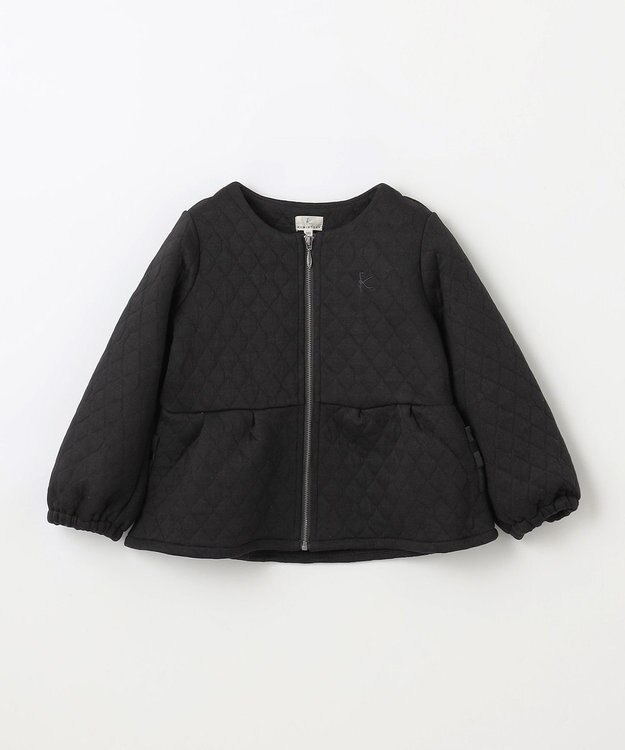 組曲 KIDS 【90-100㎝】ハートキルトジャガード アウター ブラック系