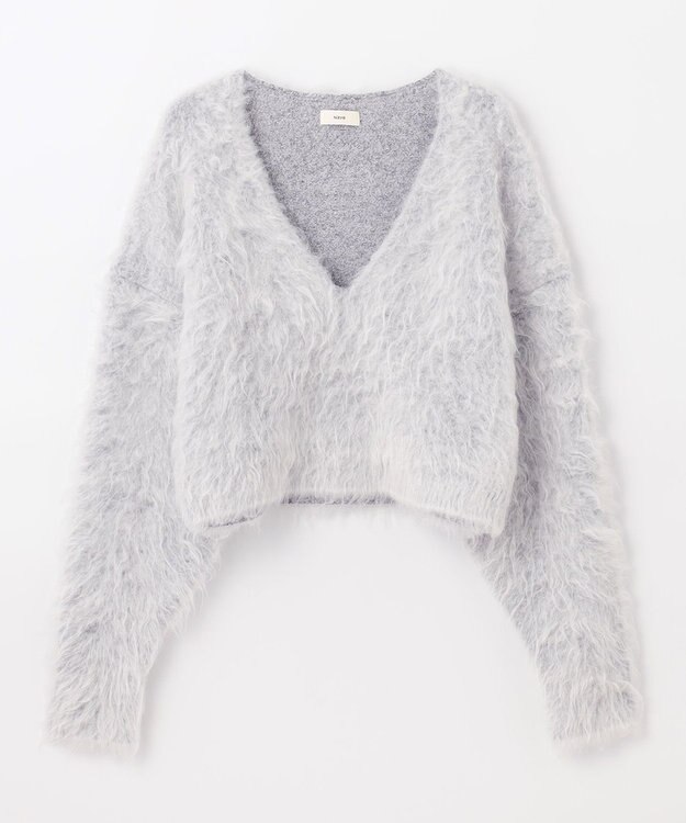 NAVE 【Nave】モヘアシャギーニットトップス ライトグレー系