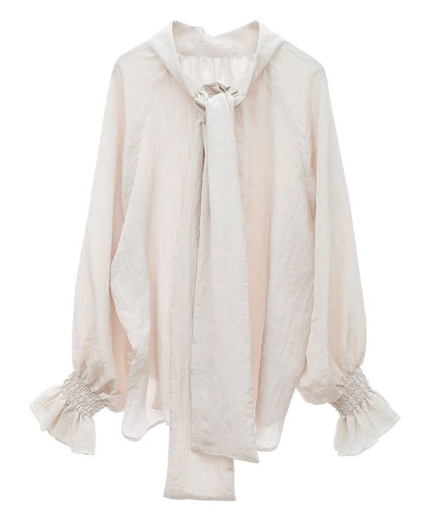 Green Parks ボウタイリボンブラウス Ivory