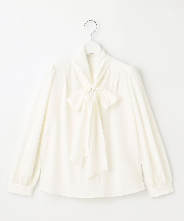 Feroux 【新色追加・洗える】ボリューム リボンタイ ブラウス アイボリー系