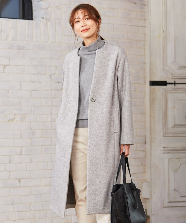 【洗える】WOOLLET ノーカラー ロングコート / J.PRESS LADIES | ファッション通販 【公式通販】オンワード・クローゼット