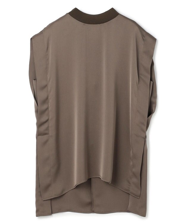 uncrave ライトダブルサテン タックブラウス トープ