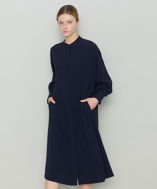 JOSEPH 【洗える】サテンジョーゼット　ドレス Navy