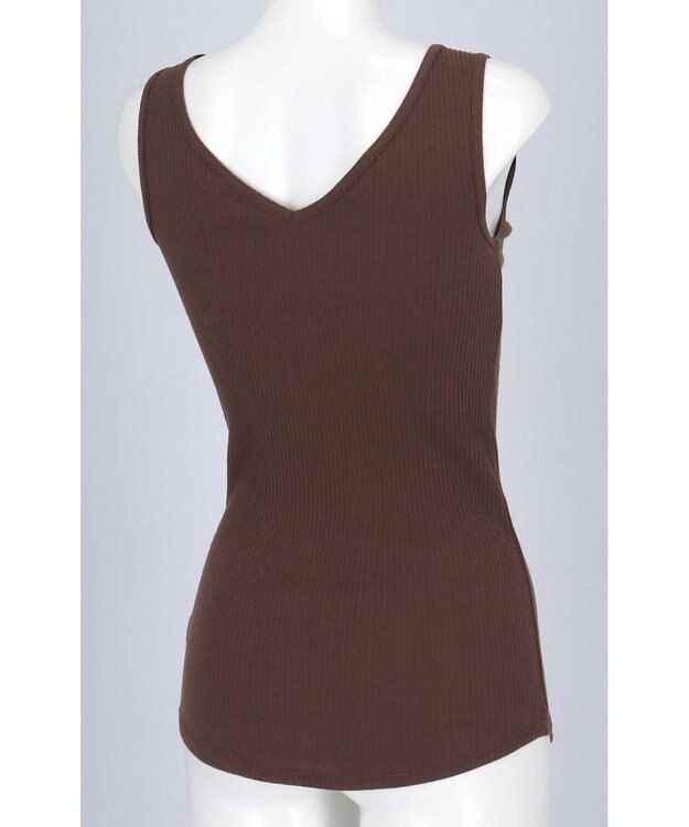 une nana cool 綿100% リブ編みコットン タンクトップ DR