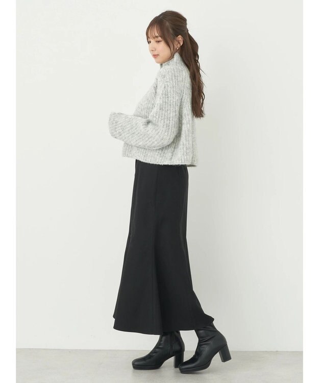 earth music&ecology フロントボタンスカート Black