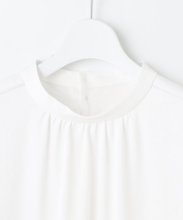 J.PRESS LADIES ジョーゼット モックネック カットソー ホワイト系