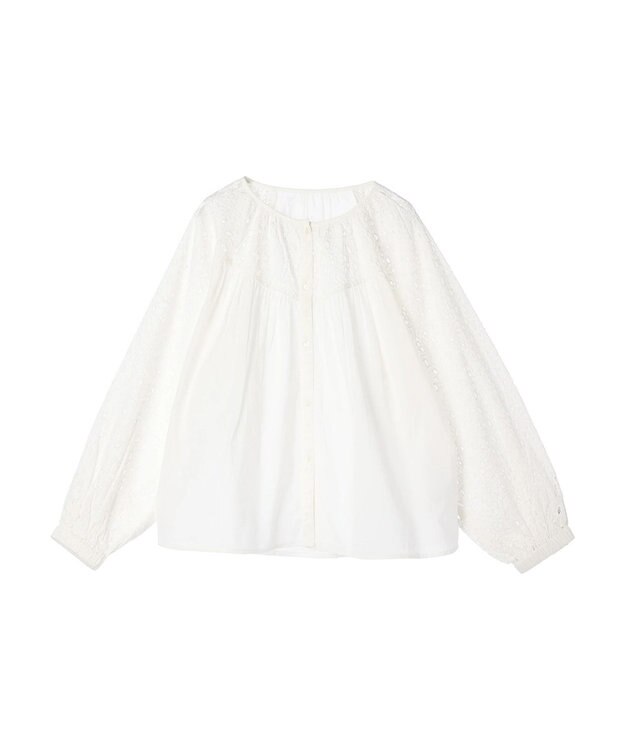CRAFT STANDARD BOUTIQUE インド綿アイレット刺繍ブラウス Off White