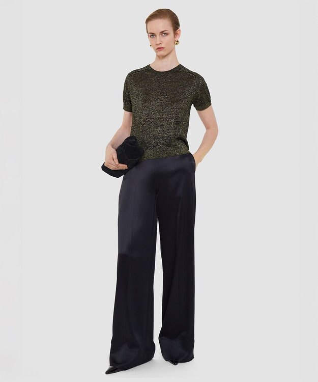 JOSEPH ルレックスニット　ショートスリーブニット Black / Gilt